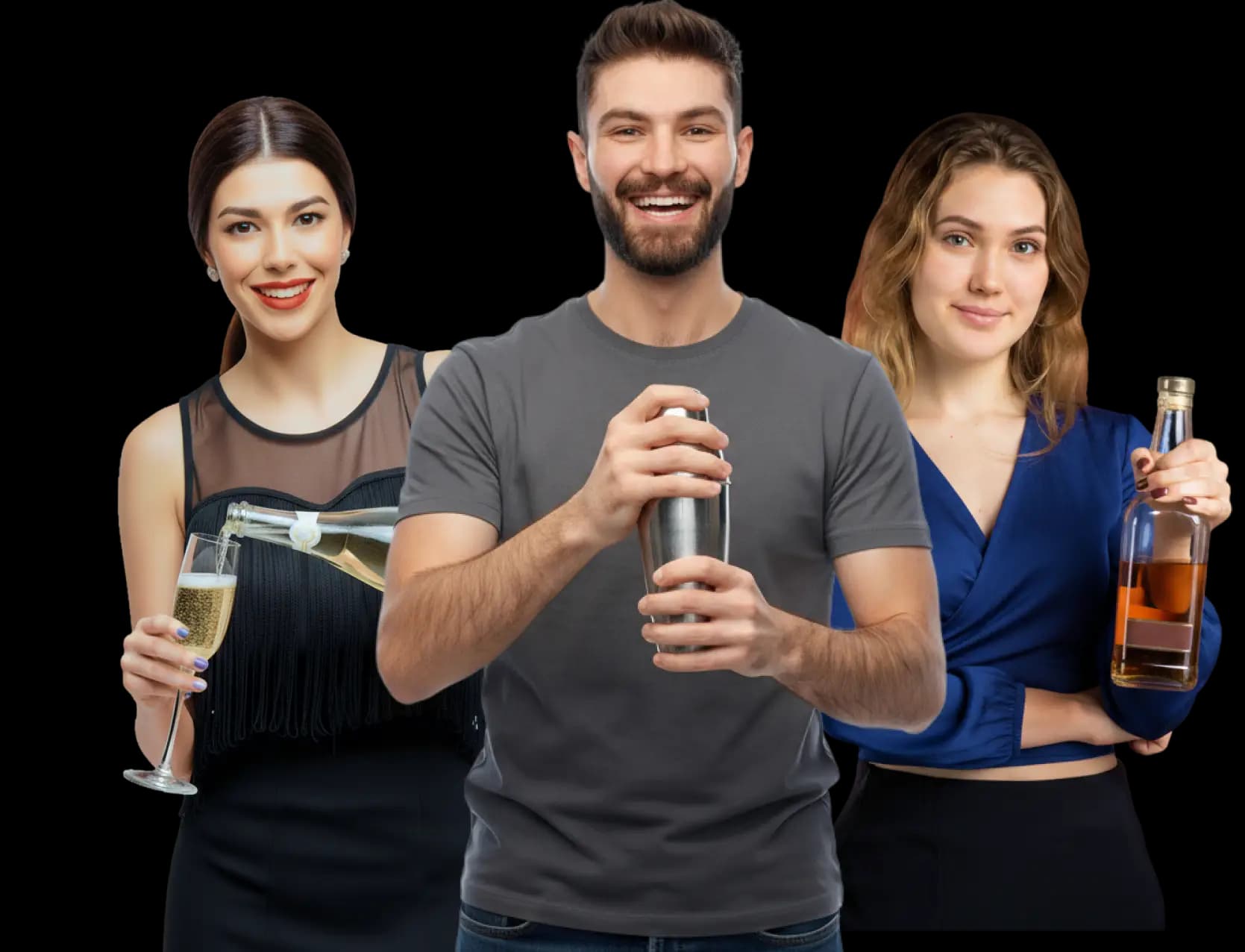Bartender pouring a drink at an event